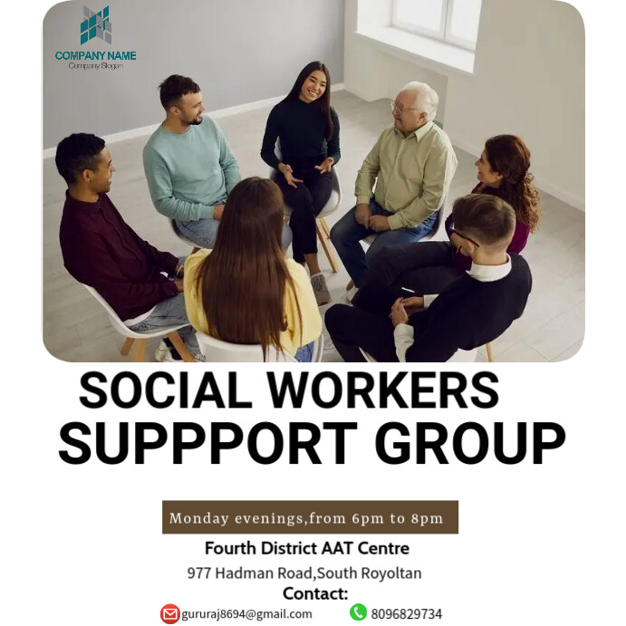 Support Worker Flyer Copy of Social Workers Support Group Flyer | PosterMyWall