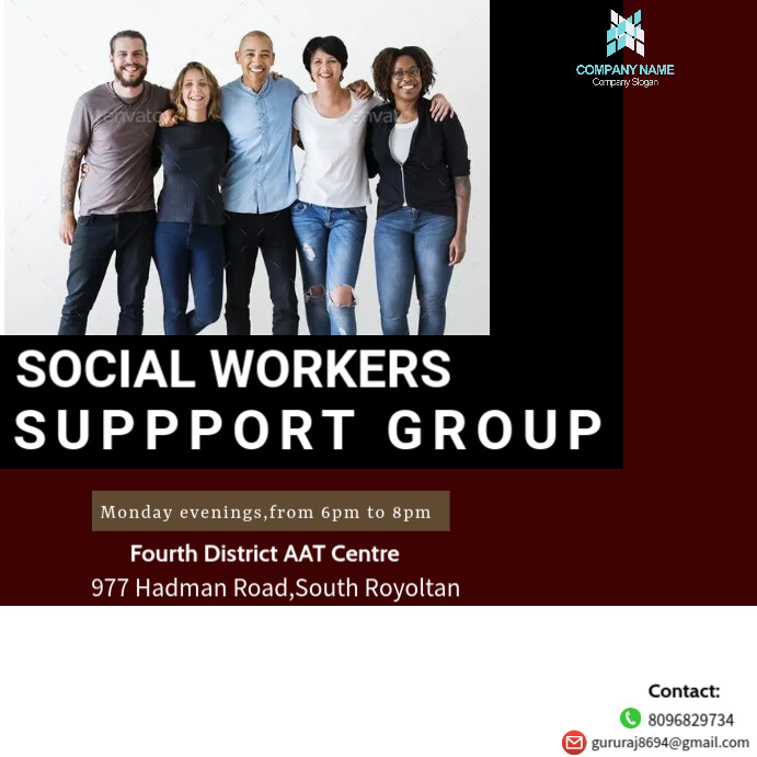 Support Worker Flyer Social Workers Support Group Flyer Template | PosterMyWall