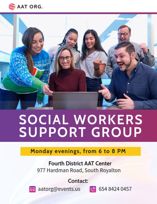 Social Workers Support Group Flyer Volante (Carta US) template