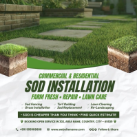 Sod Installation Service Post Template โพสต์บน Instagram