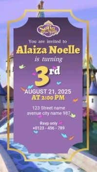 Sofia The First Birthday Ads Instagram Story template