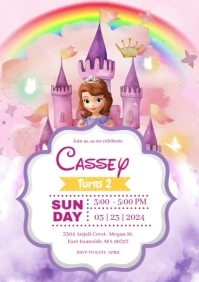 Sofia the First Birthday Invitation A4 template
