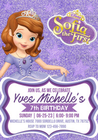 sofia the first invitation card editable Sofia the First Invitation -