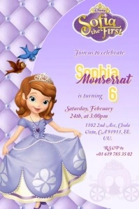 Sofia the first invitation princess  sofia Poster template