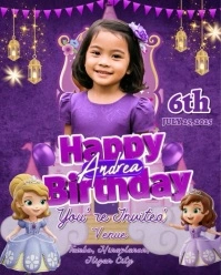 Sofia The First Invitation Video Instagram Portrait template