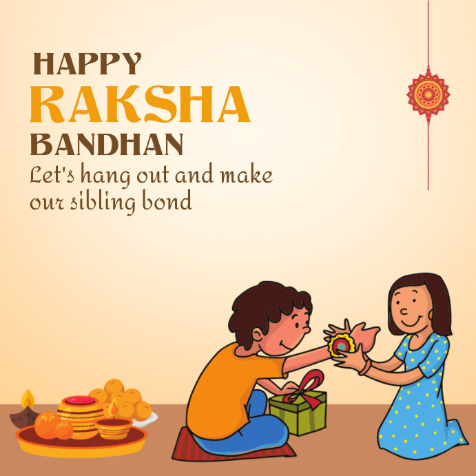 Plantilla de Soft Brown Minimalist Happy Raksha Bandhan In | PosterMyWall