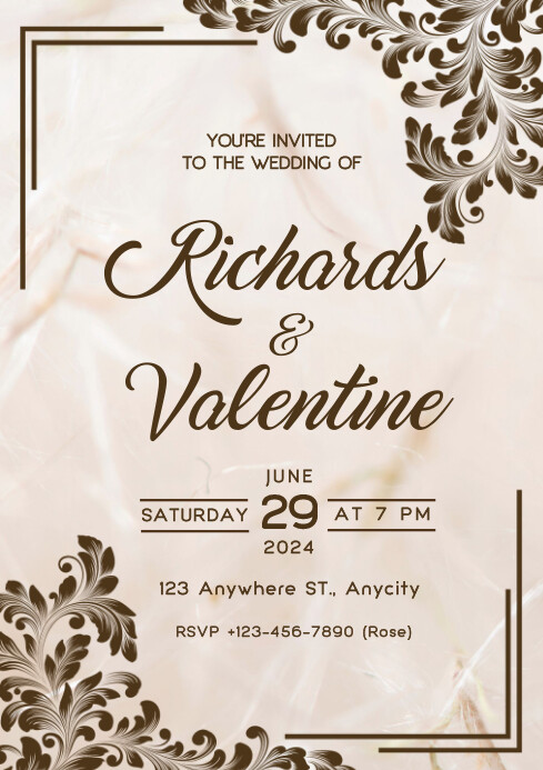 Copy of Soft Brown Modern & Minimal Wedding Invitatio | PosterMyWall
