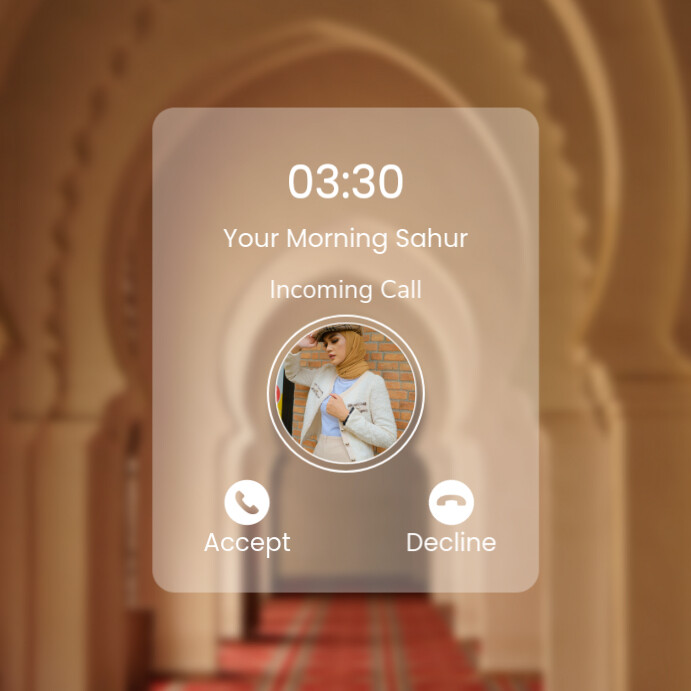 Soft Brown Modern Phone Call Notification Instagram Post Template ...