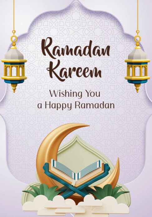 Soft Color Modern & Minimal Ramadan Kareem 1446h A5 template
