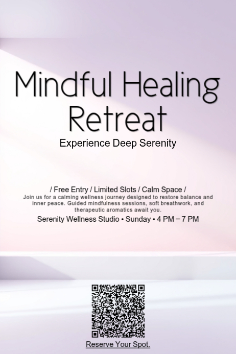 Rehat Poster Soft Gradient Wellness Retreat Poster Template for Healing ...