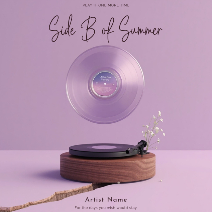 Soft Lilac Lofi Soul 3d Floating Vinyl Album Cover Template | PosterMyWall