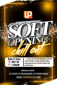 Black Grand Opening Event A4 Template | PosterMyWall
