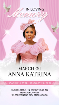 Soft Pink Memorial Service Facebook Story template