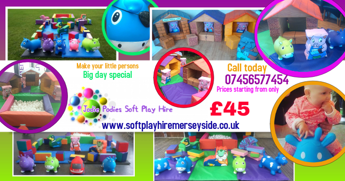 Soft play hire leaflet simple editable Facebook Gedeelde Prent template