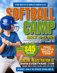 Softball Camp 传单(美国信函) template