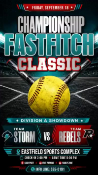 Noir Softball Championship Reel Instagram Template