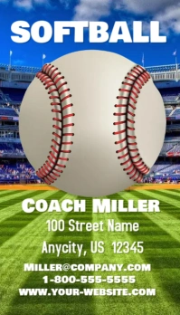 Softball Coach Business Card template