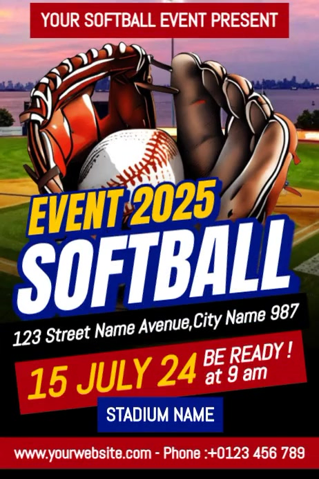Plantilla de Softball Match Ads | PosterMyWall