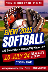 Softball Match Ads Poster template