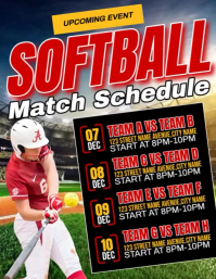 Softball Match Schedule 传单(美国信函) template