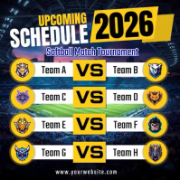 Softball Match Schedule Post Instagram template