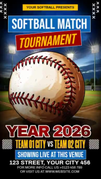 Softball Match Tournament Instagram Reel template