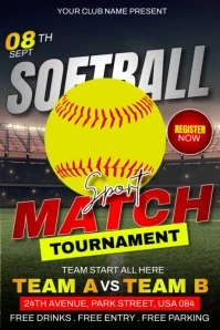 Softball Match Tournament Плакат template