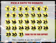 Softball pick a date to donate calendar Volante (Carta US) template