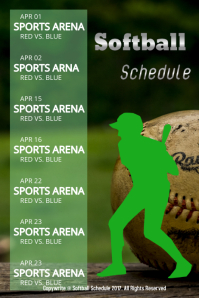 420 Softball Schedule Customizable Design Templates
