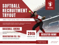 Softball Recruitment Tryout Flyer Design template