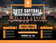 Softball Recruitment Tryout Flyer Design template