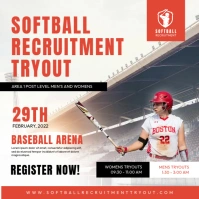 Softball Recruitment Tryout Instagram Post De template