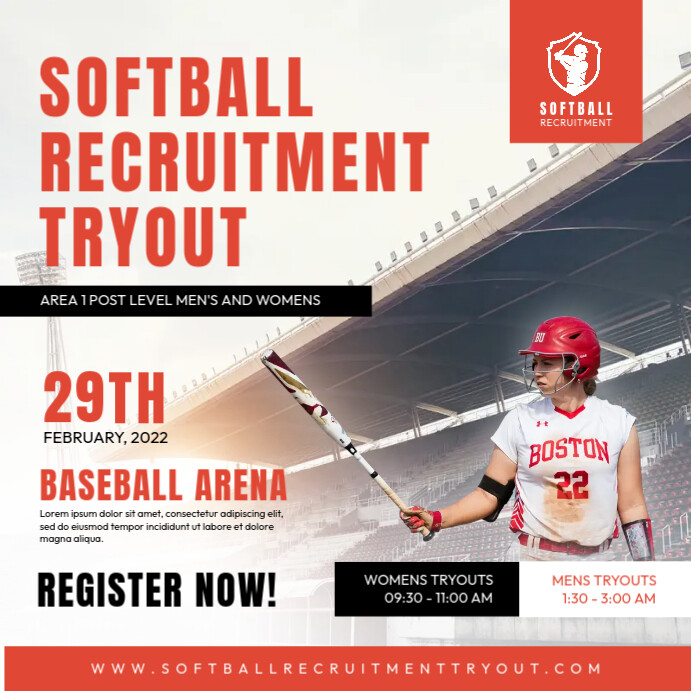 Softball Recruitment Tryout Instagram Post De Template | PosterMyWall