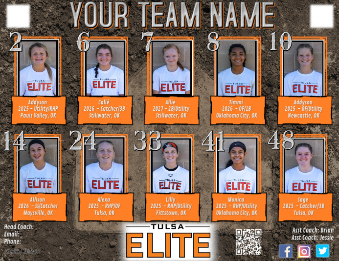 Softball Roster Template PosterMyWall Softball Roster Template PosterMyWall