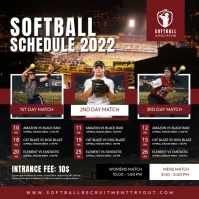Softball Schedule Instagram Post Design template