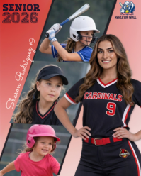Softball Senior 2026 Sports Collage Graduation TemplateInstagram Portrait