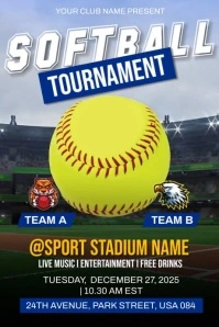 Softball Tournament Ads Poster template