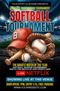 Softball Tournament Ads Poster template