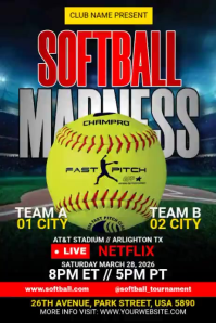 Softball Tournament Ads Póster template
