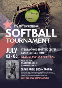 Softball Tournament Flyer A4 template
