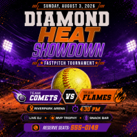 Hitam Softball Tournament Instagram 帖子 Template