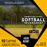 Softball Tournament Video Ad Design 方形(1:1) template