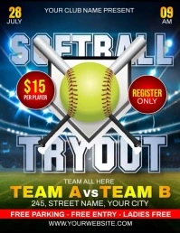 Softball Tryout 传单(美国信函) template