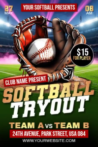 Softball Tryout Plakat template