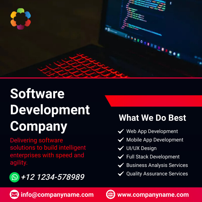 Copy of software development company flyer template | PosterMyWall