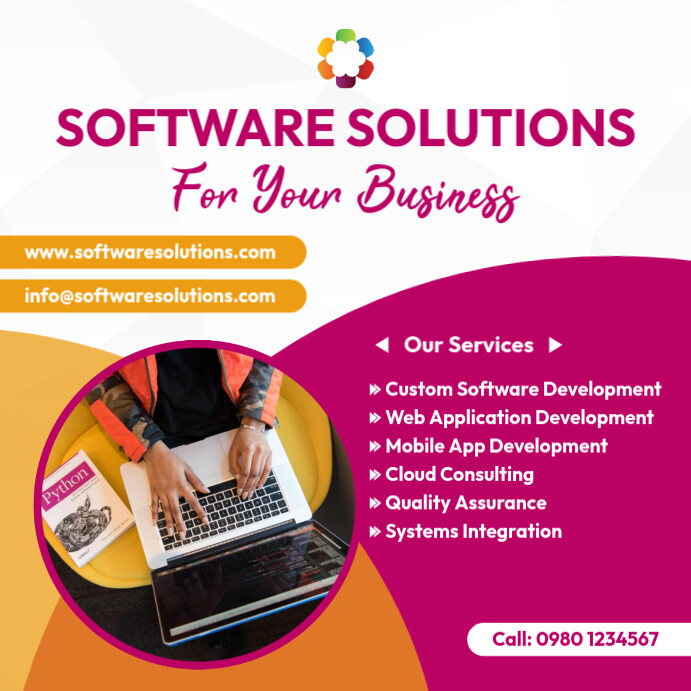 Salinan software development company flyer template | PosterMyWall