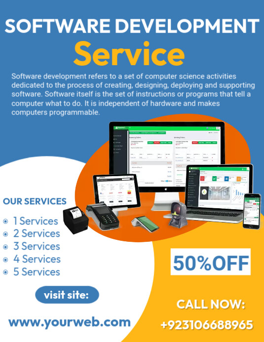 softweare develpment services Flyer (US Letter) template