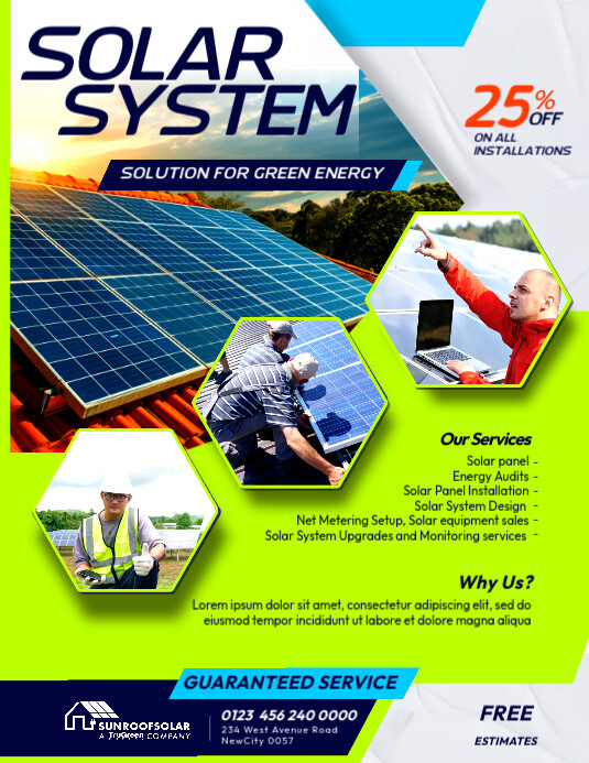 Commercial Solar Flyer Solar Energy Sale Flyer Template Design
