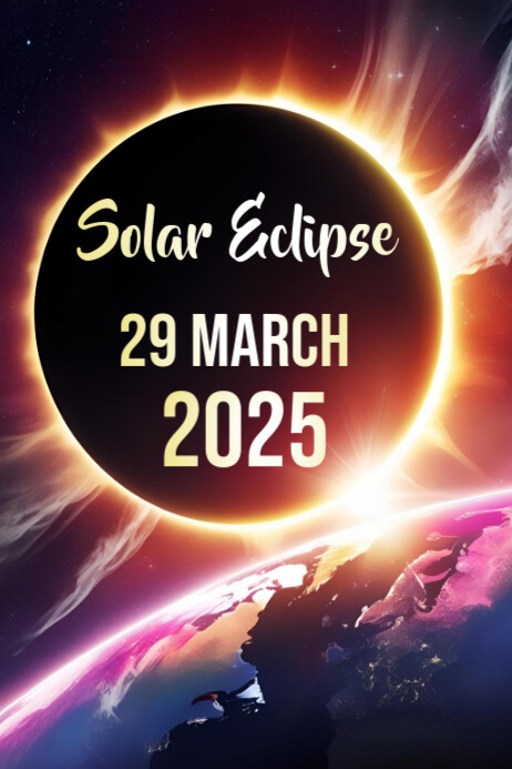 Solar eclipse template 2025 Poster