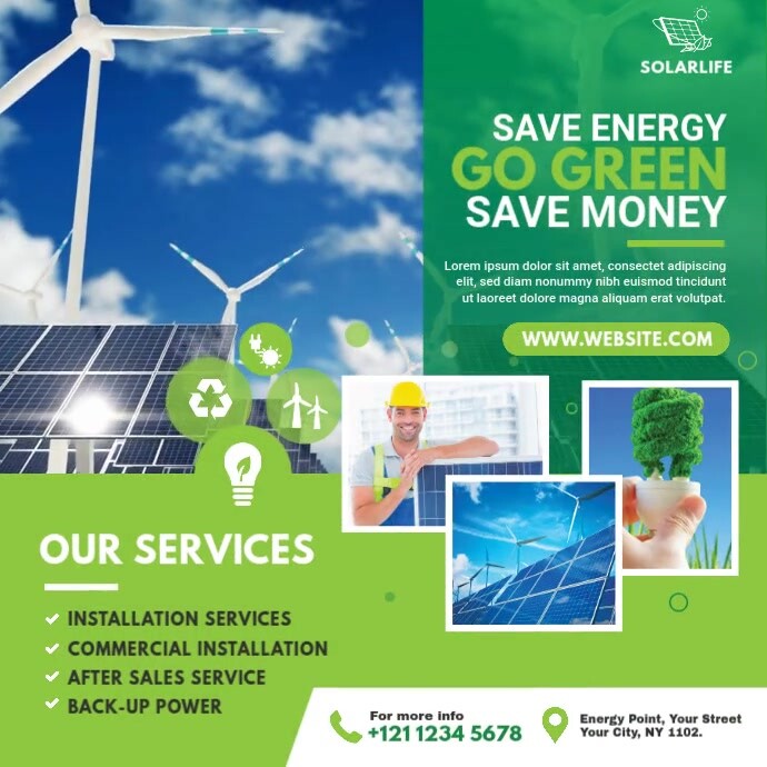 Solar Panel Advert Solar Energy Ad Template | PosterMyWall